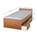 Posteľ, buk, 90x200, DUET 80262