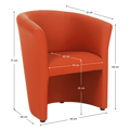 Kreslo, ekokoža oranžová, CUBA