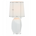 Keramická stolná lampa, biela, QENNY TYP 1