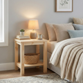 Nočný stolík, masív/prírodná, FOSIL