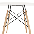 Jedálenský stôl, biela/buk, priemer 90 cm, GAMIN 2 NEW 90