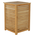 Kôš na bielizeň, lakovaný bambus/béžová, BASKET