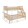 Poschodová rozložiteľná posteľ, prírodná borovica, LUINI