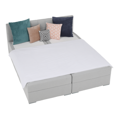 Boxpringová posteľ 160x200, svetlosivá, FERATA KOMFORT