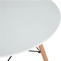 Jedálenský stôl, biela matná/buk, priemer 120 cm, DEMIN NEW