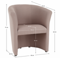 Kreslo, pudrovo ružová látka, CUBA
