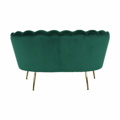 Lavica v štýle Art-deco, smaragdová Velvet látka/gold chróm-zlatý, NOBLIN