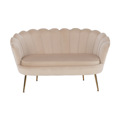 Lavica v štýle Art-deco, béžová Velvet látka/gold chróm-zlatý, NOBLIN