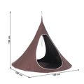 Závesné hojdacie kreslo, sivohnedá TAUPE, KLORIN NEW TYP 2 BIG SIZE CACOON HAMMOCK