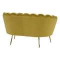 Lavica v štýle Art-deco, horčicová Velvet látka/gold chróm-zlatý, NOBLIN