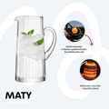 Džbán na vodu/na víno, 1270 ml, číra, MATY