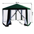 Stanový altánok do záhrady, 3,9x2,5x3,9m, zelená/biela, RINGE TYP 1+6 bočných strán