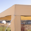 Stanový altánok do záhrady, 3,9x2,5x3,9m, béžová/čierna, RINGE TYP 2+6 bočných strán
