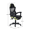 Kancelárske/herné kreslo, čierna/zelená, JORIK