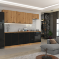 Spodná skrinka so zásuvkami, čierny mat/dub artisan, MONRO 40 D 3S BB