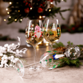 TIPSY TRIO, poháre na víno, set 3 ks, 450 ml, číre so zimným motívom