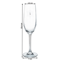 SNOWFLAKE CHAMPAGNE, poháre na šampanské, set 4 ks, s kryštálmi, 230 ml