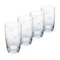 SNOWFLAKE DRINK, poháre na vodu, set 4 ks, s kryštálmi, 460 ml