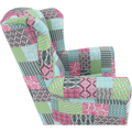 Kreslo ušiak, látka patchwork M1, CHARLOT