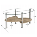 Konferenčný stolík, oceľ/číre sklo/dub sonoma, PANTY NEW