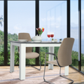 Jedálenský stôl 120x80, DTD laminovaná/ABS hrany, Biela/Čierna, KRAZ