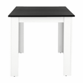 Jedálenský stôl 120x80, DTD laminovaná/ABS hrany, Biela/Čierna, KRAZ