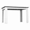 Jedálenský stôl 120x80, DTD laminovaná/ABS hrany, Biela/Čierna, KRAZ