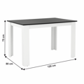 Jedálenský stôl 120x80, DTD laminovaná/ABS hrany, Biela/Čierna, KRAZ