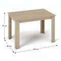 Jedálenský stôl 120x80, DTD laminovaná/ABS hrany, Dub sonoma, KRAZ