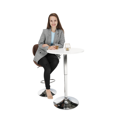 Barový stôl s nastaviteľnou výškou, biela, priemer 60 cm, BRANY 2 NEW