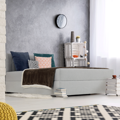 Boxpringová posteľ 140x200, svetlosivá, FERATA KOMFORT