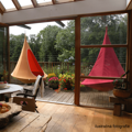 Závesné hojdacie kreslo, zelená, KLORIN NEW KLASIK CACOON HAMMOCK