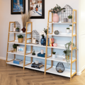5-policový regál, biela/prírodná, KOEN TYP 3