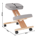 Ergonomická kľakačka, sivohnedá Taupe/buk, FLONET