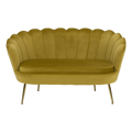 Lavica v štýle Art-deco, horčicová Velvet látka/gold chróm-zlatý, NOBLIN