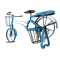 RETRO kvetináč v tvare bicykla, čierna/modrá, ALBO