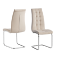 Jedálenská stolička, béžová Dulux Velvet látka/chróm, SALOMA NEW