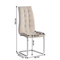 Jedálenská stolička, béžová Dulux Velvet látka/chróm, SALOMA NEW