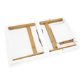Príručný stolík na notebook/držiak na tablet, biela/prírodný bambus, MELTEN