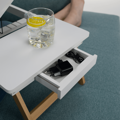 Príručný stolík na notebook/držiak na tablet, biela/prírodný bambus, MELTEN