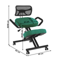 Ergonomická kľakačka, zelená/čierna, RUFUS