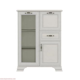 Komoda s barom a so zásuvkou 1d1w1s1b, DTD laminovaná, woodline krem, TIFFY