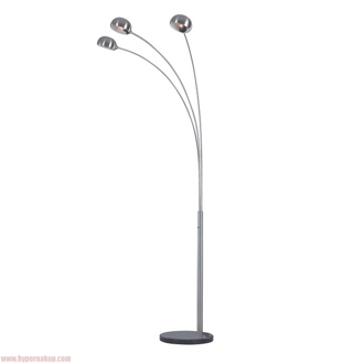 Stojacia lampa, sivý kov/mramor, CINDA Typ 1