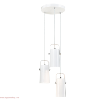Visiaca lampa, biela/kov, DEVAN