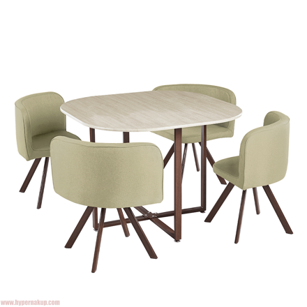 Jedálenský set 1+4, svetlohnedá/prírodná, BEVIS NEW