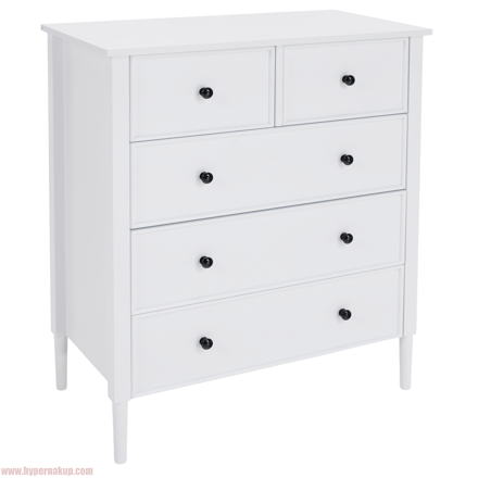 Komoda, biela/čierna, TEANA