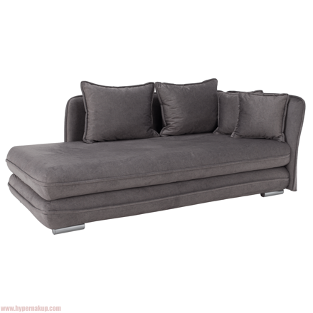 Leňoška s úložným priestorom, sivá, pravá, LAMBA