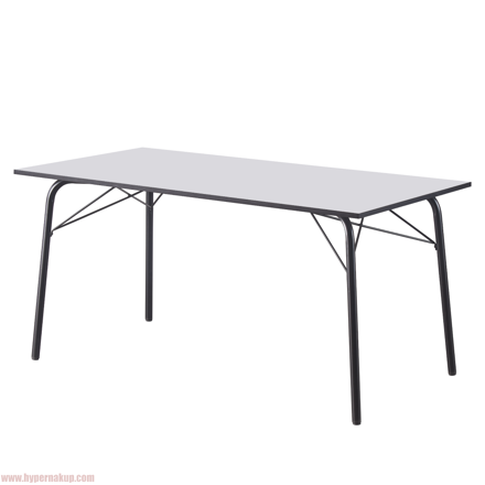 Jedálenský stôl, biela/čierna, 160x80x75 cm, NALAK TYP 3