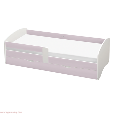 Posteľ s roštom a úložným priestorom 90x200, biela/ružová, COCOLINO