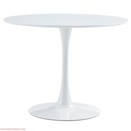 Jedálenský stôl, okrúhly, biela matná, priemer 110 cm, REVENTON NEW